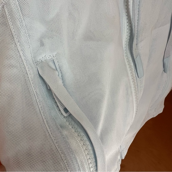 Light Blue Mesh Zip-Up Hoodie Jacket, size 4 - Picture 4 of 8